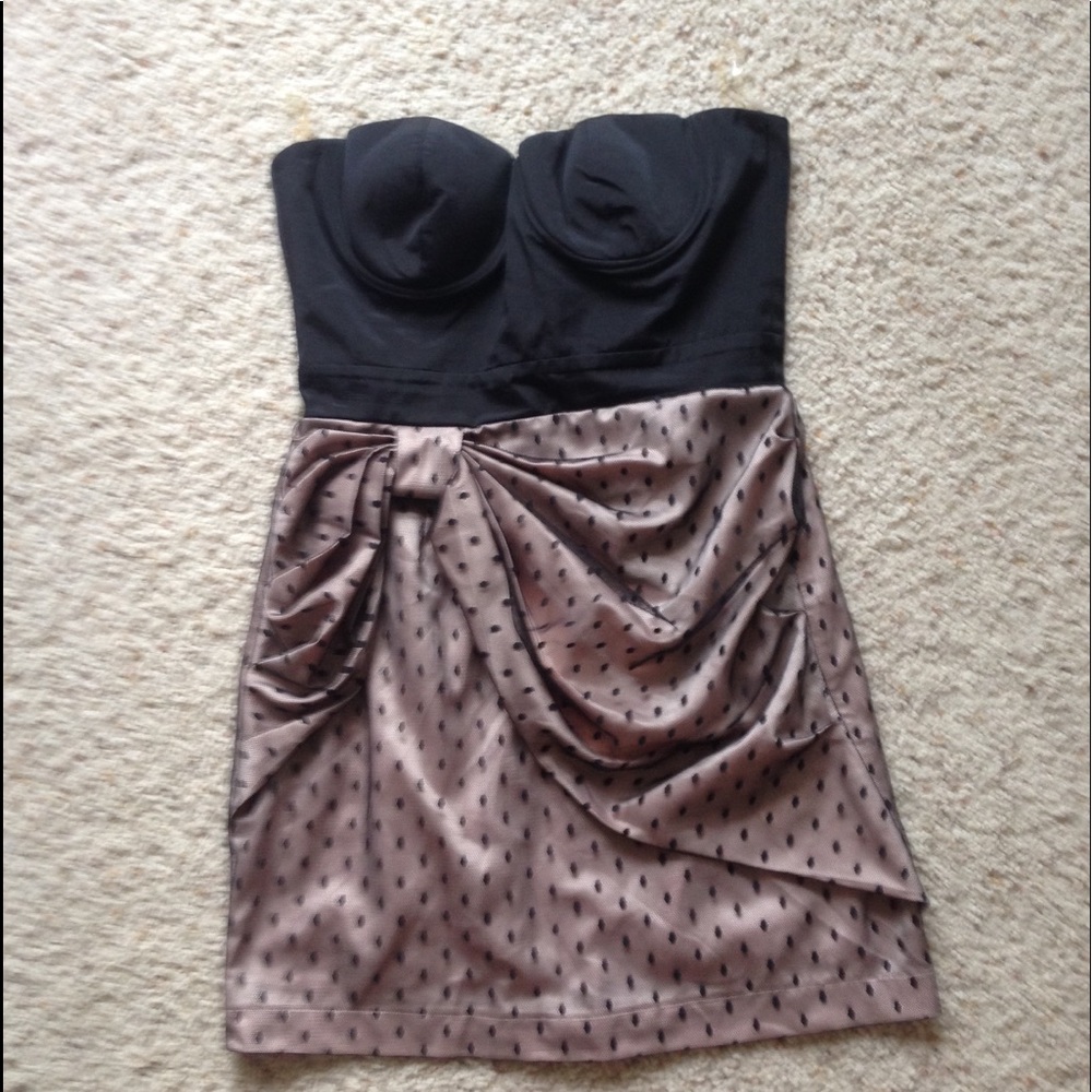 Strapless lace party dress